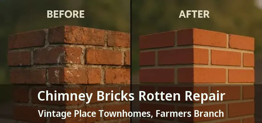 Chimney Bricks Rotten Repair Vintage Place Townhomes, Farmers Branch - TX