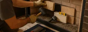 Cracked Fireplace Bricks Repair Brookhaven Village, Farmers Branch